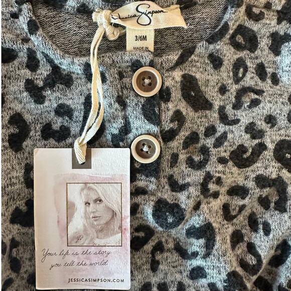 Jessica Simpson Baby Girl Leopard 2 Piece Set Outfit Size 3/6M Animal Print - Picture 7 of 9